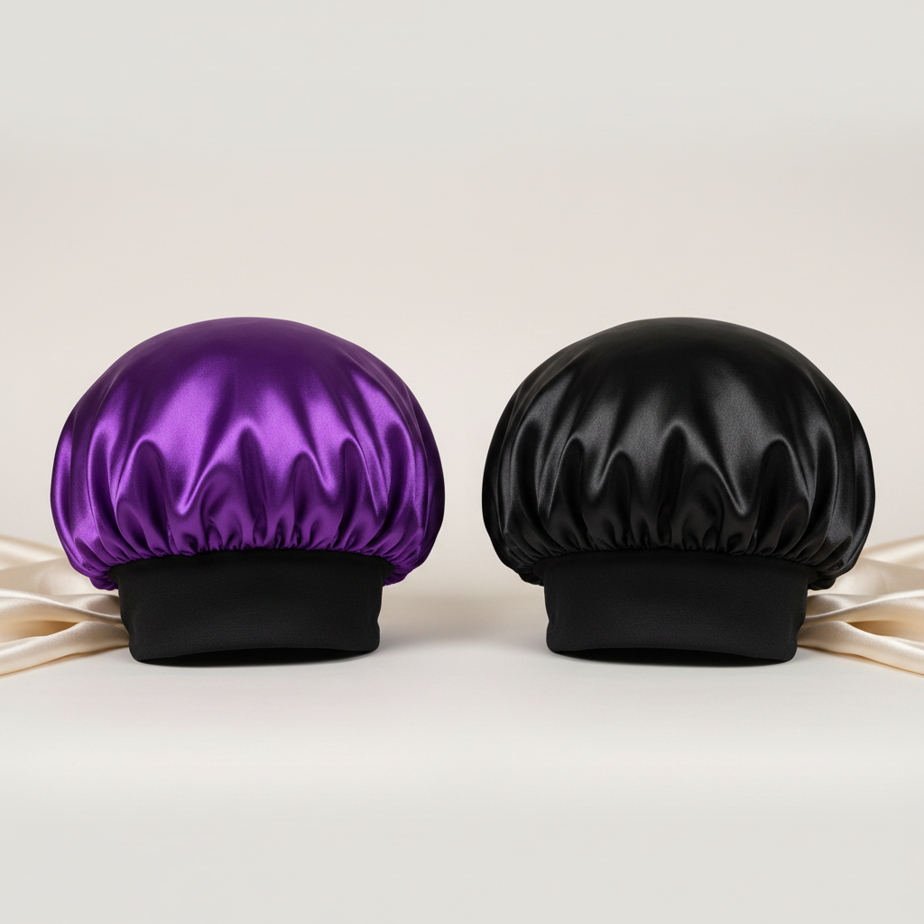 Meezab Shahi Satin Bonnets — Clean Luxury Hero